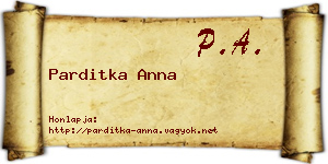 Parditka Anna névjegykártya