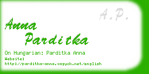 anna parditka business card